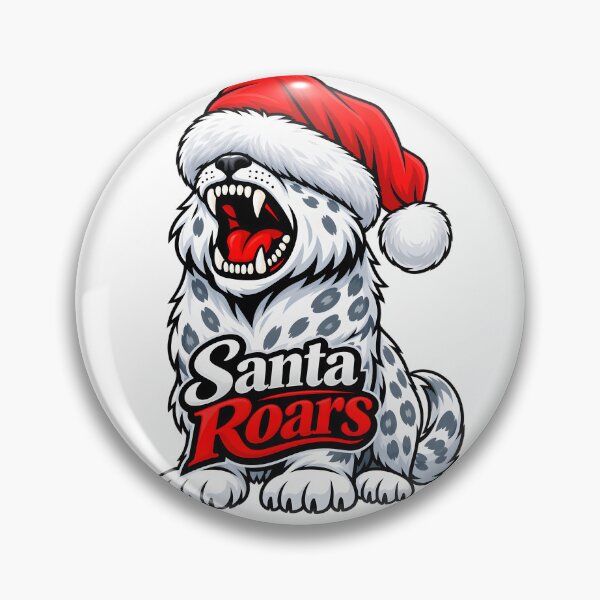 Item preview, Santa Roars Snow Leopard Christmas Hat Over Eyes designed and sold by ROARSOME DESiGNS.