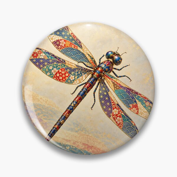 Item preview, Dragonfly with Colorful Japanese Wagara Wings designed and sold by JapaneseWagaraStudio.
