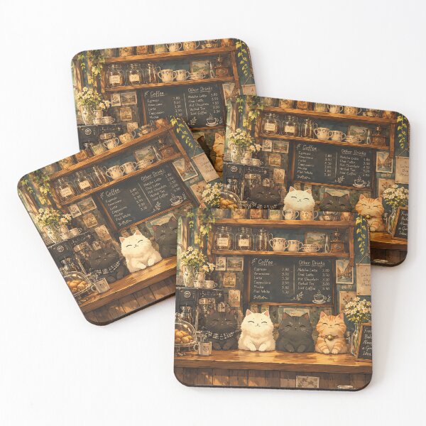 Item preview, Cosy Cat Café – Vintage Coffee Shop designed and sold by Curio Meridian.