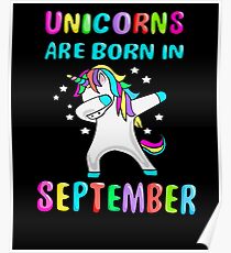 Póster Unicornios Dabbing Unicorn Shirt Nacen en septiembre regalo de cumpleaños