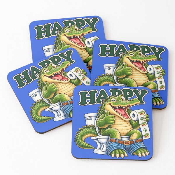 Item preview, Happy Crocodile Bathroom Humor Vintage Design designed and sold by Clothes With Smiling Animals Walt Gral.