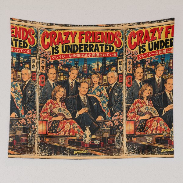 Item preview, Crazy Friends Ginza Sake Lounge Poster designed and sold by BRTHRCNK01.