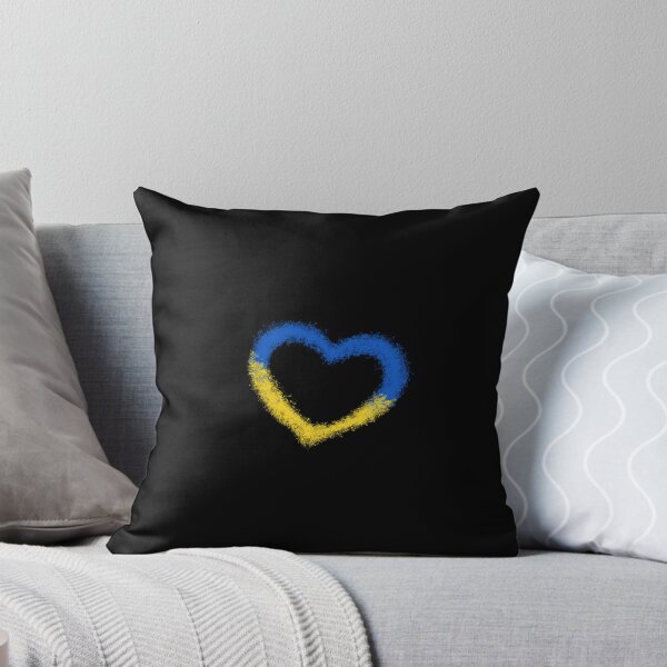 Item preview, Ukrainian Flag Spray-Paint Heart designed and sold by MolnFabrik.