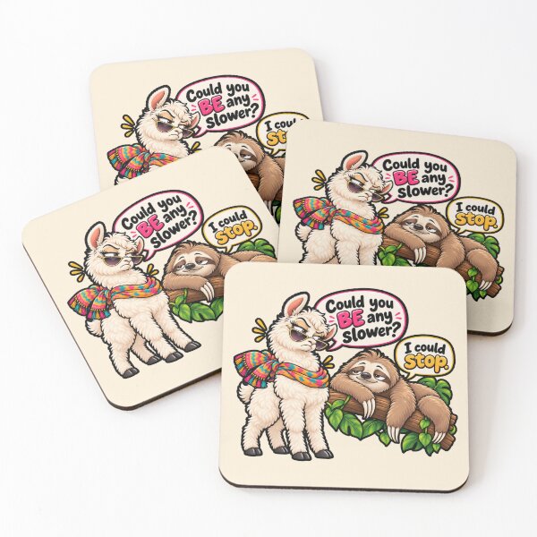 Item preview, Could You BE Any Slower? – Funny Llama and Sloth Dialogue designed and sold by Searching ideas.