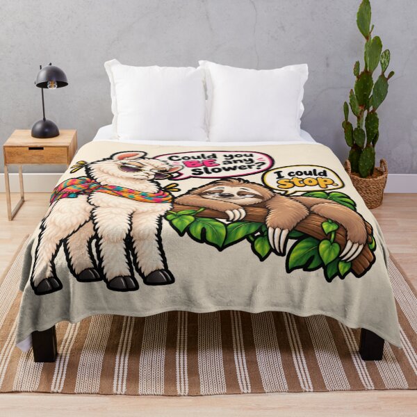 Item preview, Could You BE Any Slower? – Funny Llama and Sloth Dialogue designed and sold by Searching ideas.