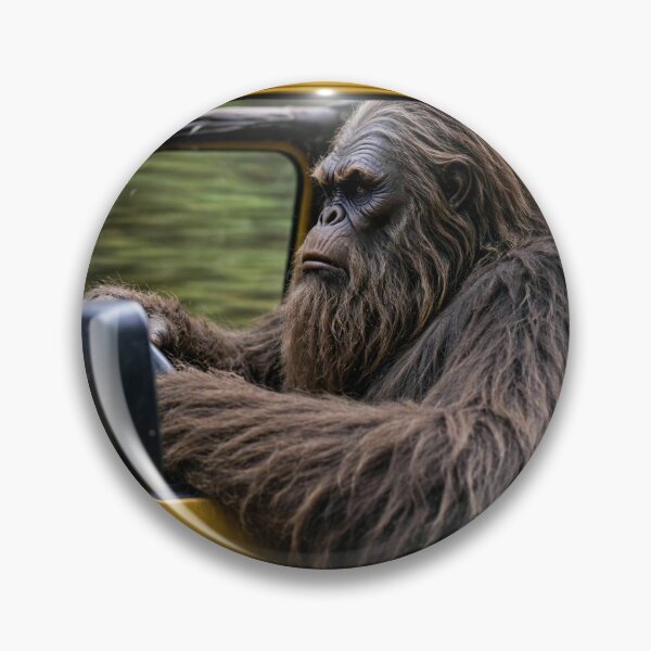 Item preview, Bigfoot Driving Close-Up — Sasquatch at the Wheel, Yellow 4x4 designed and sold by Stevercortinas.
