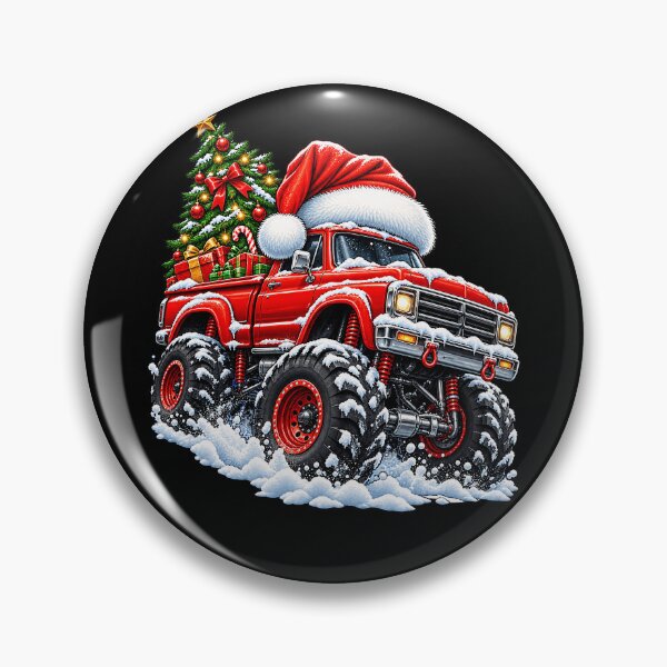 Item preview, Festive Monster Truck with Christmas Tree and Santa Hat designed and sold by rafaeltto.