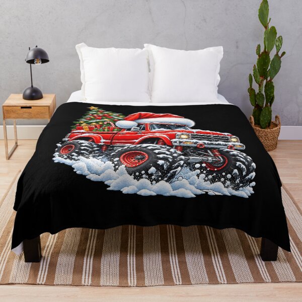 Item preview, Festive Monster Truck with Christmas Tree and Santa Hat designed and sold by rafaeltto.