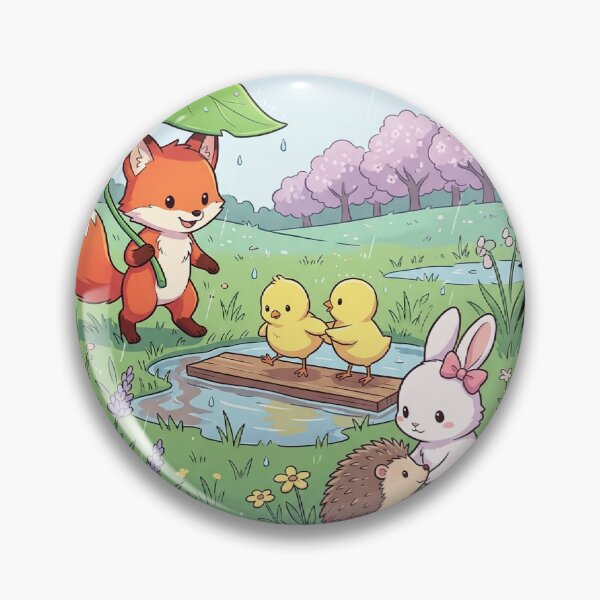 Item preview, Kawaii Rainy Day Forest Animal Friends Cottagecore designed and sold by mood-draftsman.