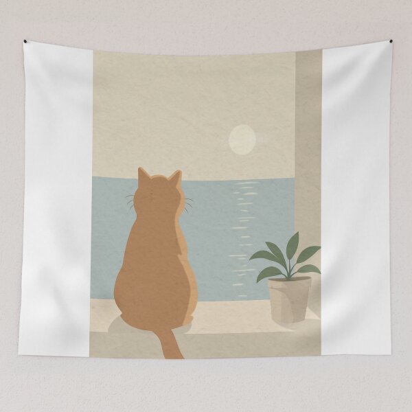 Item preview, Minimalist Ginger Cat / Let the World Wait designed and sold by Star Soulofficial.