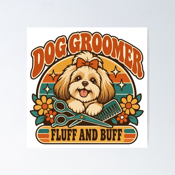Item preview, Dog Groomer Gift - Fluff And Buff designed and sold by RedRubyBubble.