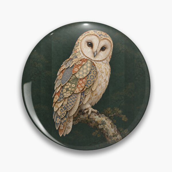 Item preview, Woodland Owl with Japanese Wagara Feathers designed and sold by JapaneseWagaraStudio.