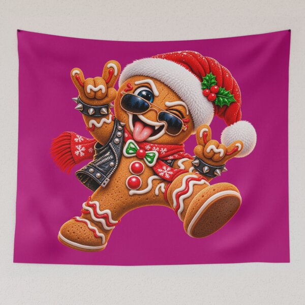 Item preview, Gingerbread Trouble – Born to Rock Christmas Rebel designed and sold by JanRizz.