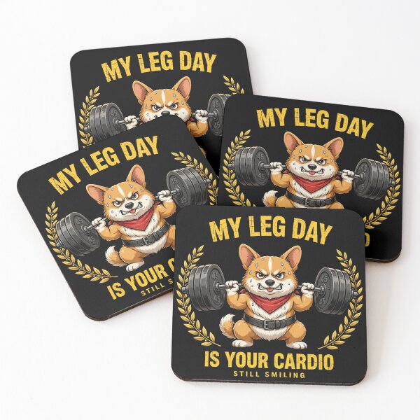 Item preview, My Leg Day Is Your Cardio Funny Corgi Gym Shirt - Corgi Squat Deadlift designed and sold by StrongEveryDayStore.