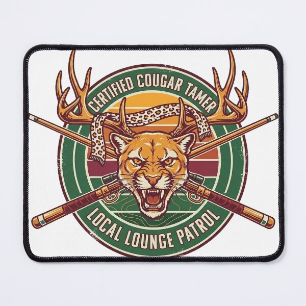 Item preview, Local Lounge Cougar Tamer Retro Badge Tee designed and sold by theTrendForge.