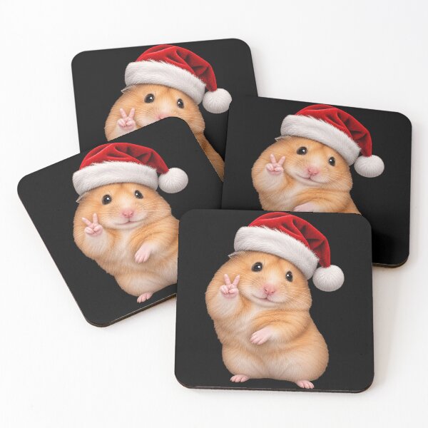Item preview, Adorable Christmas Hamster with Santa Hat designed and sold by rafaeltto.