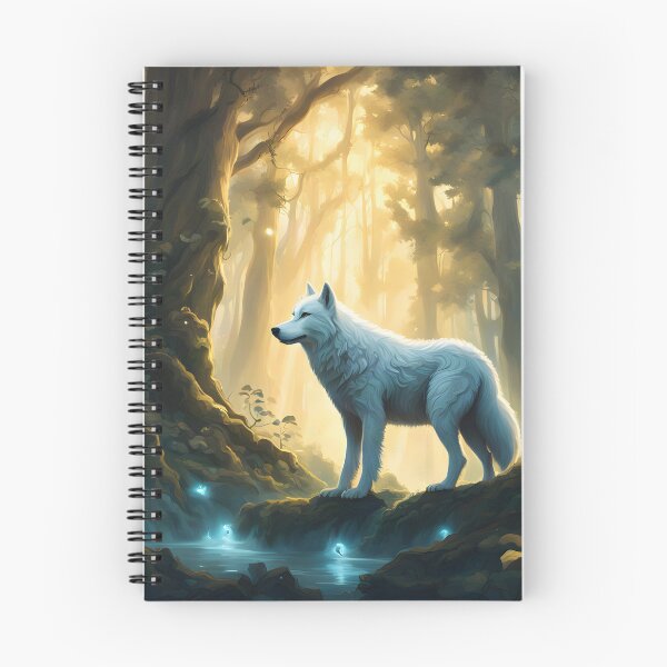 Item preview, White Spirit Wolf Standing Over Mystical Stream designed and sold by Fanta-sticky.