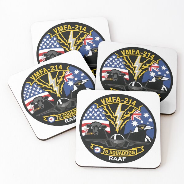 Item preview, VMFA-214 and 75 Squadron RAAF Joint Military Patch designed and sold by CharlieDesings.