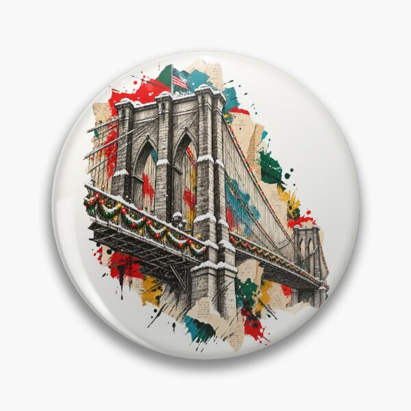 Item preview, Brooklyn Bridge celebrates Christmas amid vibrant strokes designed and sold by Honu2025.