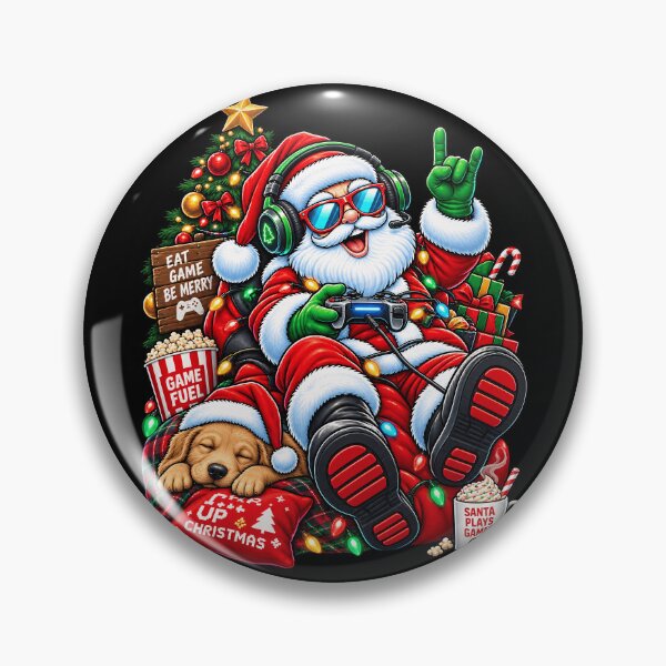 Item preview, Santa gaming with puppy and Christmas cheer designed and sold by rafaeltto.
