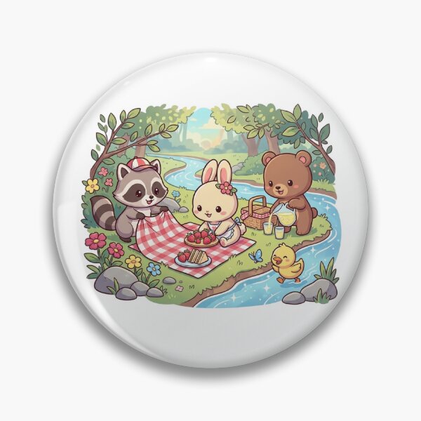 Item preview, Kawaii Forest Picnic Animal Friends Cottagecore designed and sold by mood-draftsman.