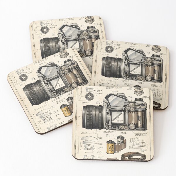 Item preview, Vintage SLR Camera and 35mm Film Study - Heritage Photography Notebook designed and sold by MissoStudio.