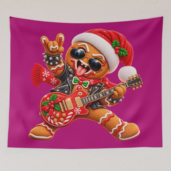 Item preview, Gingerbread Trouble – Christmas Rock Star Guitar Hero designed and sold by JanRizz.