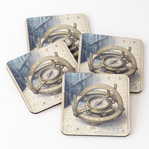 Item preview, Antique Brass Compass Solar Orbit Chart - Vintage Astronomy Notebook designed and sold by MissoStudio.