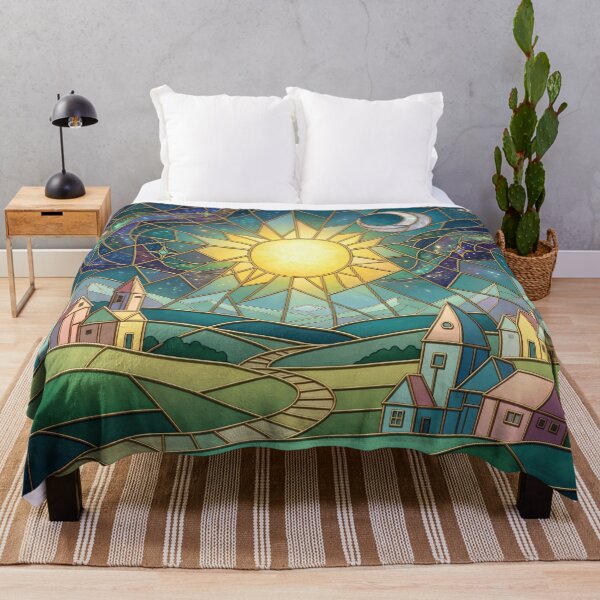 Item preview, Stained Glass Sun Moon Art Nouveau for Aesthetics designed and sold by AnnArtshock.