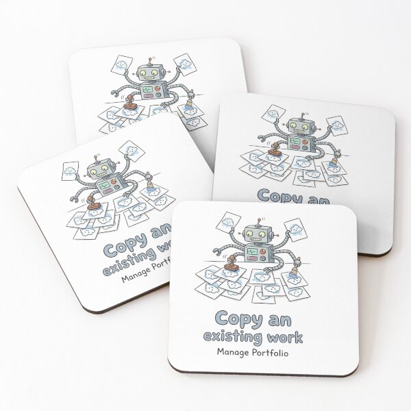 Item preview, Cute Robotic Assistant Stacking Papers designed and sold by HanaiPrint.