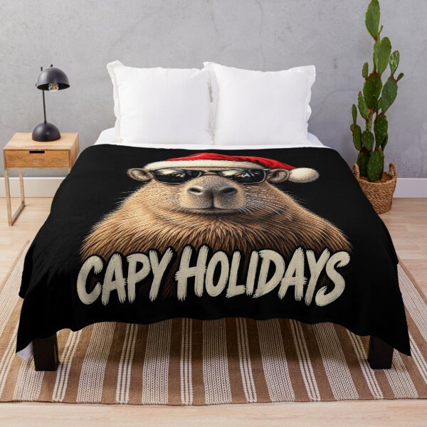 Item preview, Cool Capybara in Santa Hat for the Holidays designed and sold by rafaeltto.