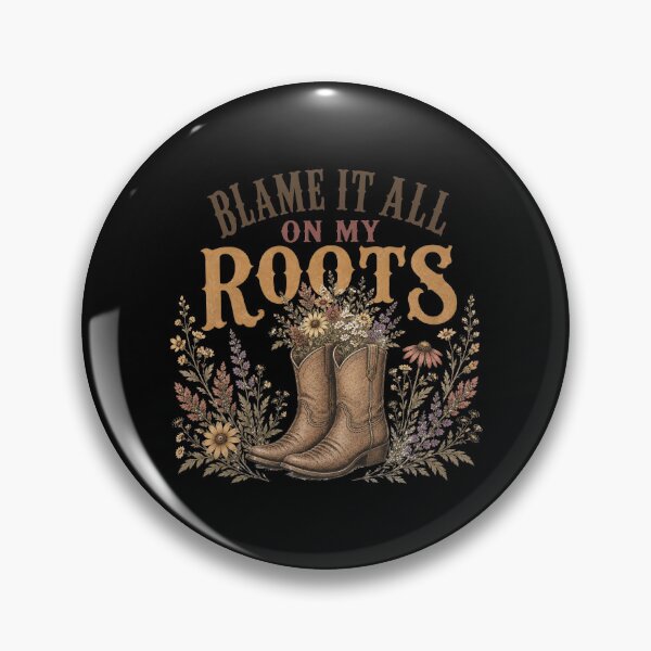 Item preview, Blame It All On My Roots - I'd Rather Be Line Dancing - Country Music Lover - Western Cowboy Hat Boots designed and sold by IdrisTalbot.