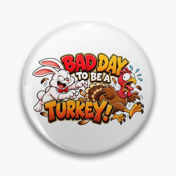 Item preview, Thanksgiving - Bad Day to Be a Turkey! Funny Bunny Turkey Chase designed and sold by bunnymode.