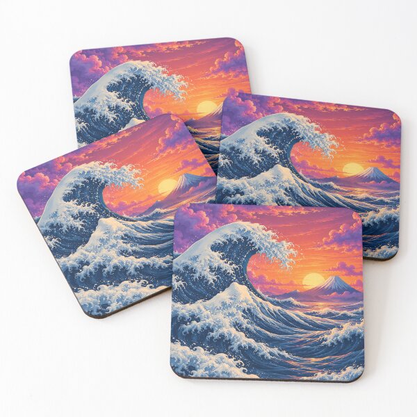Item preview, Crimson Sunset – The Great Japanese Wave designed and sold by Curio Meridian.