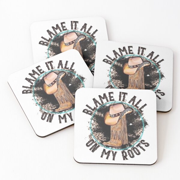 Item preview, Blame It All On My Roots - I'd Rather Be Line Dancing - Country Music Lover - Western Cowboy Hat Boots designed and sold by IdrisTalbot.
