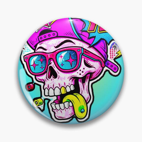 Item preview, Pink Skull Skater Sunglasses Green Tongue YES Pop Art Cool designed and sold by AstronautMerch.