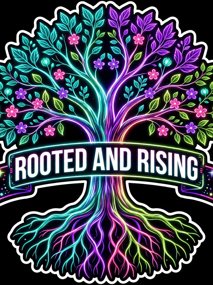 Thumbnail 4 of 4, iPhone Case, Rooted And Rising Neon Tree Sticker designed and sold by MojoHill.