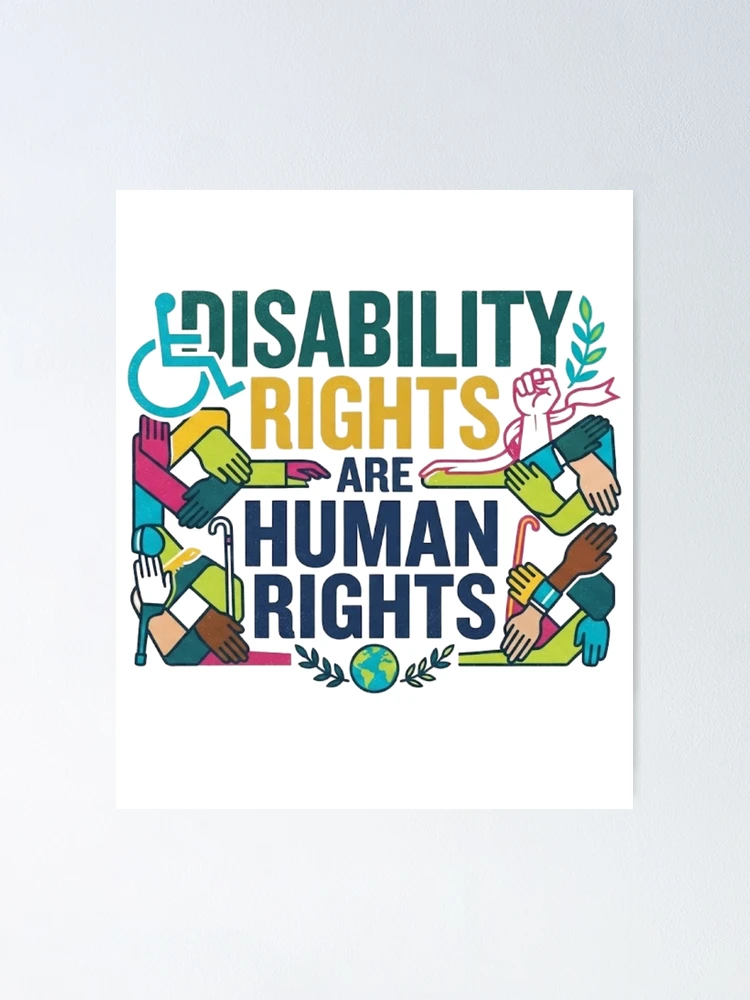 Thumbnail 1 of 3, Poster, Disability Rights Are Human Rights designed and sold by Zbixu.