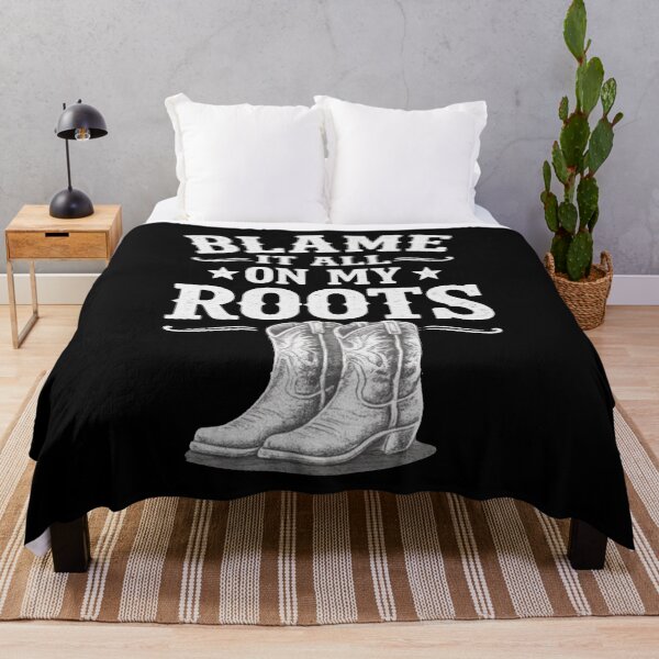 Item preview, Blame It All On My Roots - I'd Rather Be Line Dancing - Country Music Lover - Western Cowboy Hat Boots designed and sold by IdrisTalbot.