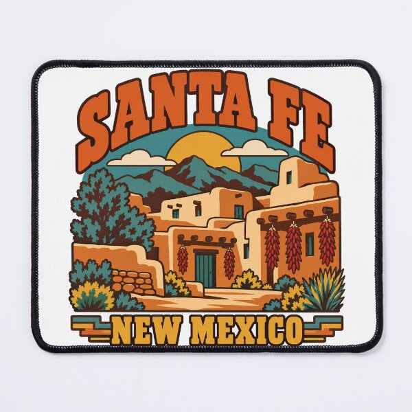 Item preview, Santa Fe Gift - Vintage Santa Fe New Mexico Travel Art designed and sold by RedRubyBubble.