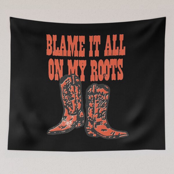 Item preview, Blame It All On My Roots - I'd Rather Be Line Dancing - Country Music Lover - Western Cowboy Hat Boots designed and sold by IdrisTalbot.