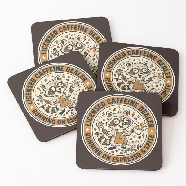 Item preview, Licensed Caffeine Dealer Raccoon - Funny Barista Coffee Art designed and sold by Driesman.