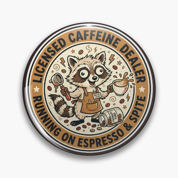 Item preview, Licensed Caffeine Dealer Raccoon - Funny Barista Coffee Art designed and sold by Driesman.