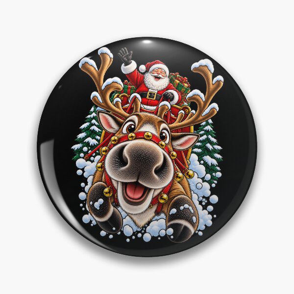 Item preview, Joyful Santa Riding a Cheerful Reindeer designed and sold by rafaeltto.