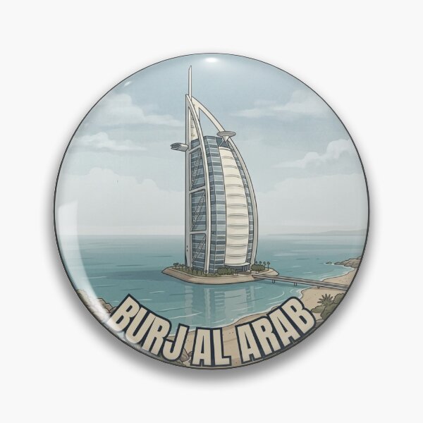 Artikelvorschau, Burj Al Arab Reiseabzeichen – Vintage-Souvenir aus Dubai, VAE entworfen und verkauft von DesignMaxa.
