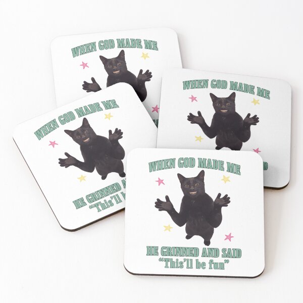 Item preview, When God Made Me He Grinned And Said This Will Be Fun Black Cat designed and sold by ellapaintcoast.
