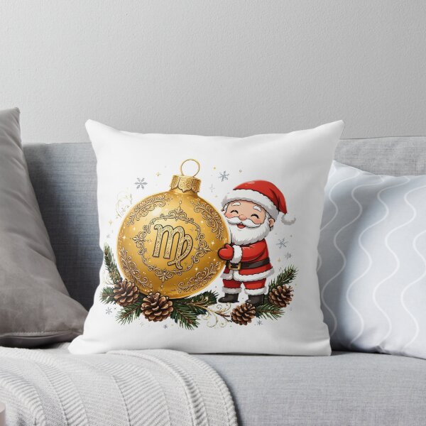 Item preview, Virgo Zodiac Santa Golden Christmas Ornament designed and sold by Zodiac Celestial Art.