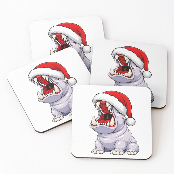 Item preview, Roaring Hippo Santa Hat Christmas Design designed and sold by ROARSOME DESiGNS.