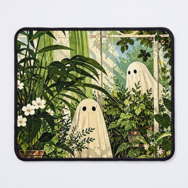 Item preview, Whimsical Ghosts in a Lush Greenhouse Garden designed and sold by AbstractAuraArt.