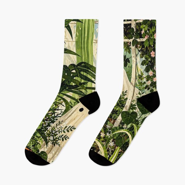 Item preview, Whimsical Ghosts in a Lush Greenhouse Garden designed and sold by AbstractAuraArt.